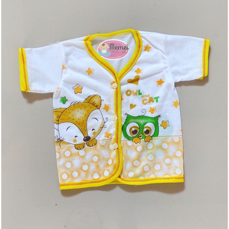 1 LUSIN (12 pcs) Baju bayi pendek KATUN halus berkualitas