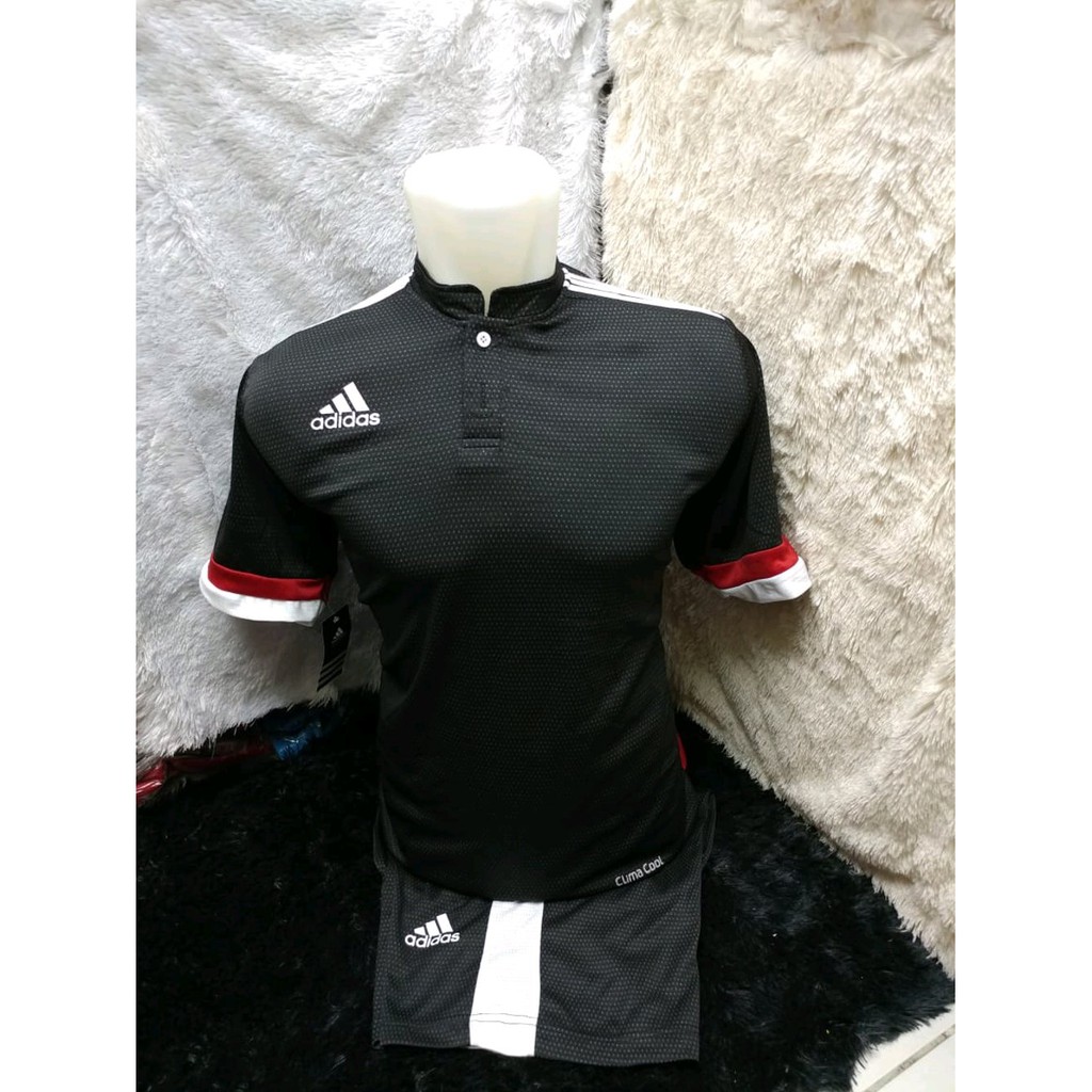 KERAH SHANGHAI HITAM Setelan Futsal - Seragam Futsal - Baju Bola - Jersey Futsal - Jersey Bola - K