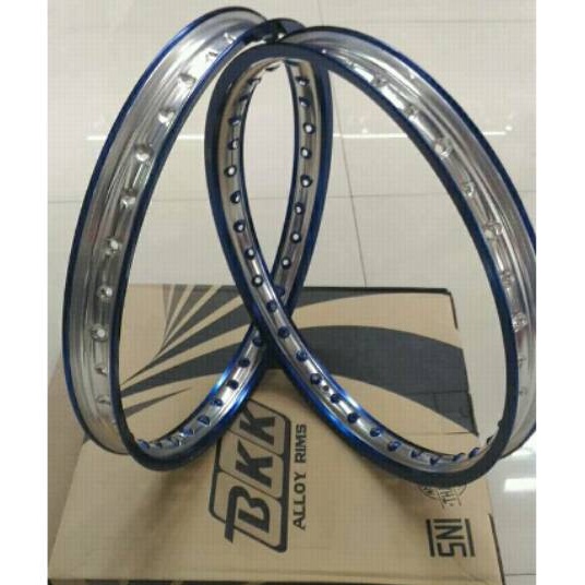VELG BKK ORI THAILAND SEPASANG  TWO TONE BLUE SILVER 140 RING 17