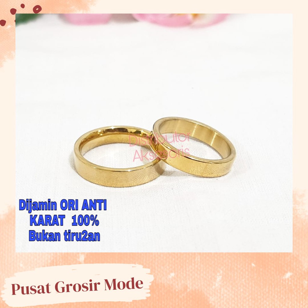 Cincin Couple Titanium ANTI KARAT SELAMANYA PGM CT12 (SATUAN)