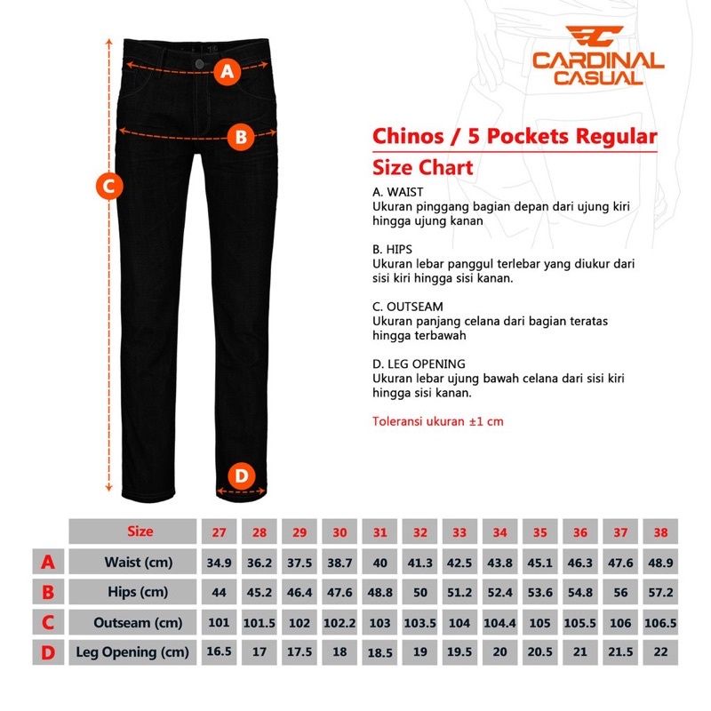 CUCI GUDANG CARDINAL Casual 100% ORIGINAL Celana Chinos Cardinal / Celana Panjang Five Pocket Cardinal