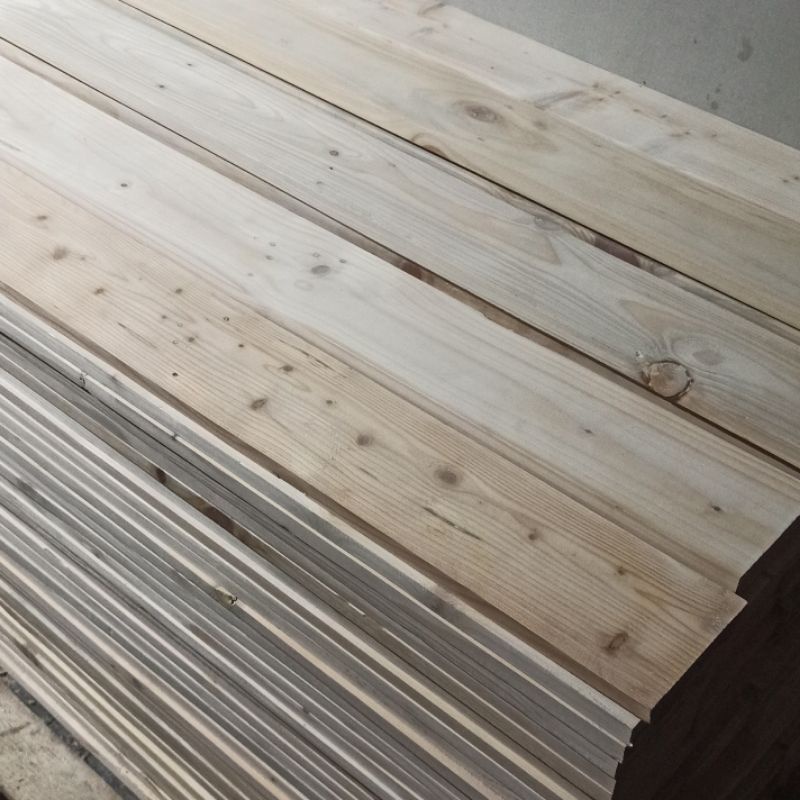 papan kayu jati belanda 100x20x2 / papan sambung / papan ambalan kayu / trap tangga kayu