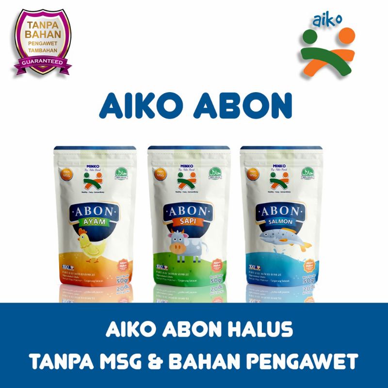 Aiko Abon Halus MPASI Bayi 50 Gram / Abon Baby Ayam Sapi Salmon