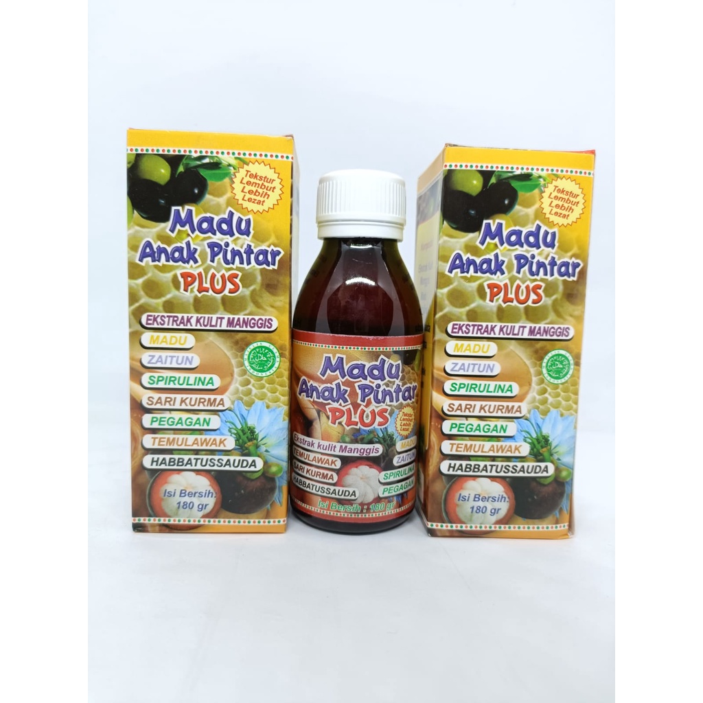 

Madu Anak Pintar Plus Habbatussauda dan Propolis 180gr