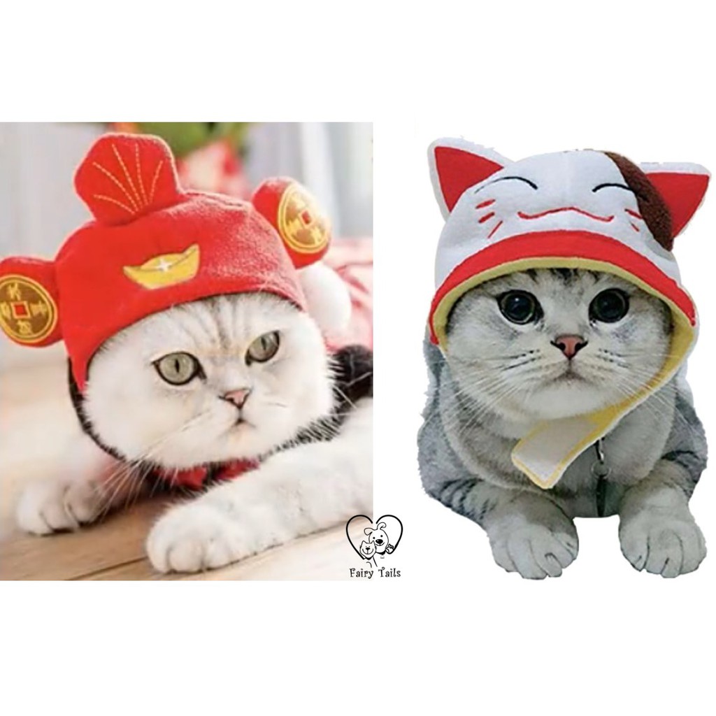 Kostum Cosplay Anabul Anjing Kucing Topi Boneka Model Telinga Hewan Bunga dan CNY | Pet Plush Hat9