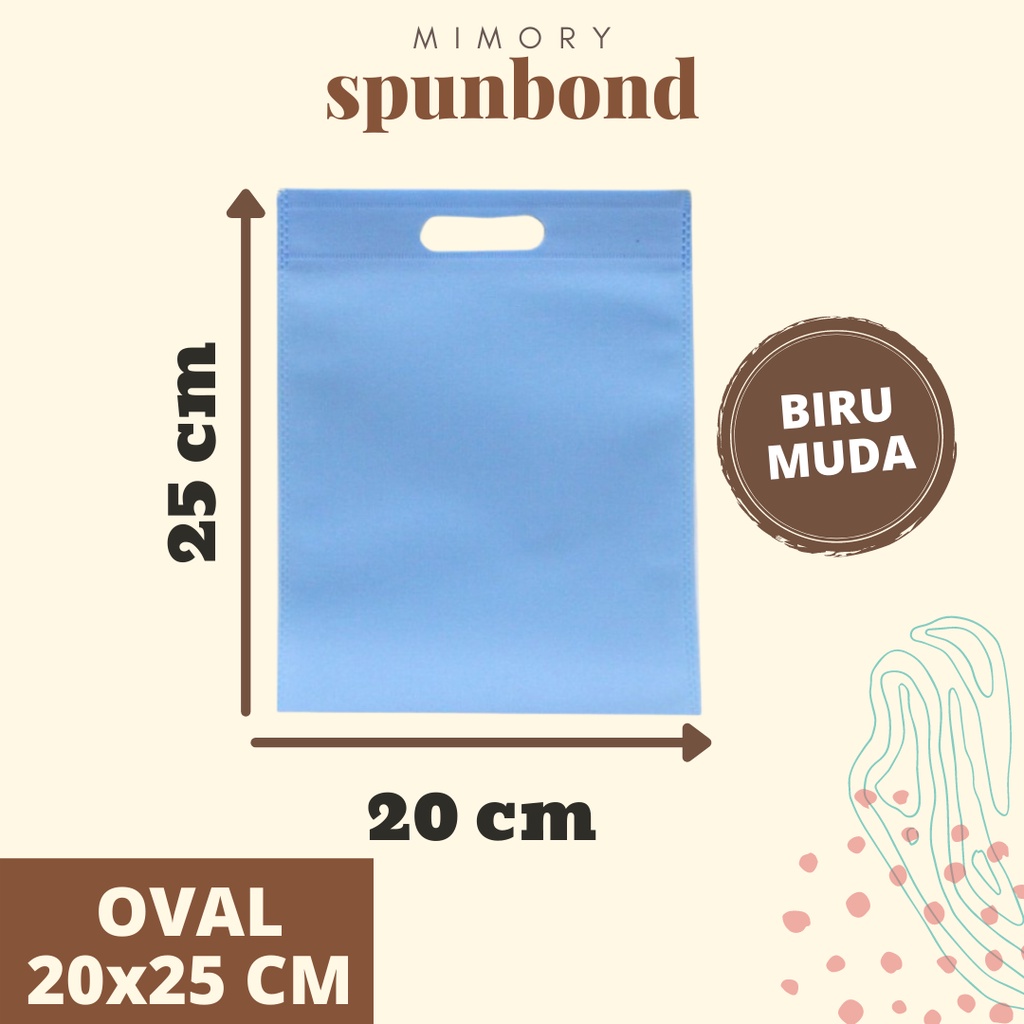 

TAS SPUNBOND 20x25 CM OVAL -BIRU MUDA- / GOODIE BAG / TAS ULTAH