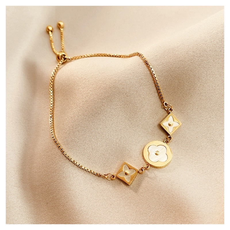 Gelang tangan Bunga LV serut titanium korea anti karat