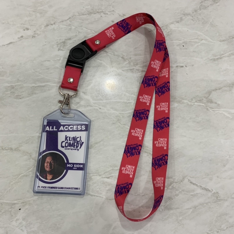 

Tali lanyard custom full color / 2 sisi Ukuran 80x2cm Desain Free