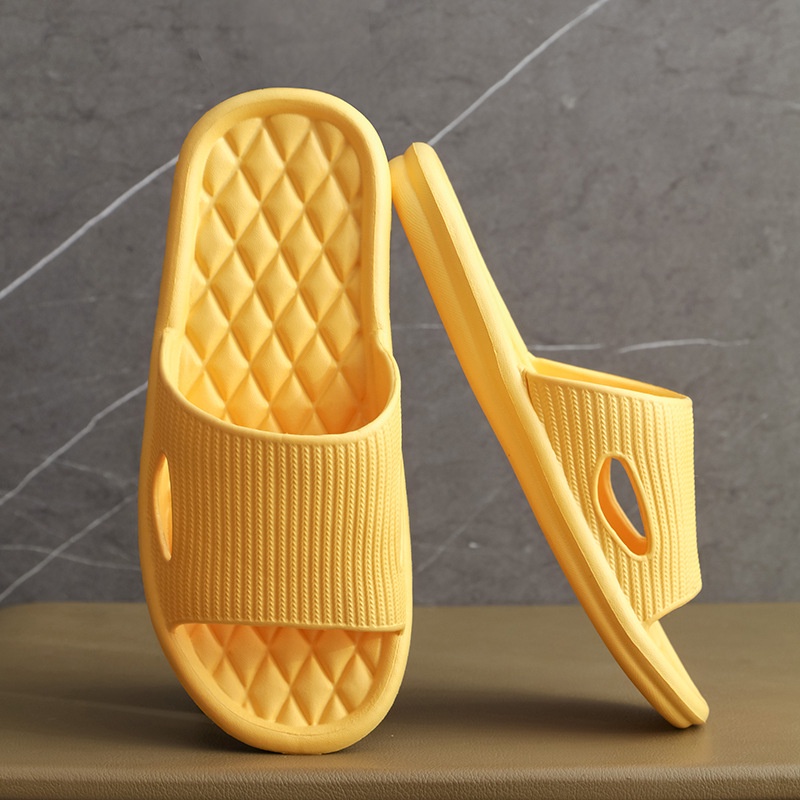 HC Sandal Slop Karet Polos Rumah 6495 Sendal Rumah Berkualitas Model Zigzag Sendal Kamar Mandi EVA Empuk Sendal Karet Couple Garis Home Slipper Anti Slip Wanita Pria Gaya Korea Murah Import-KUNING