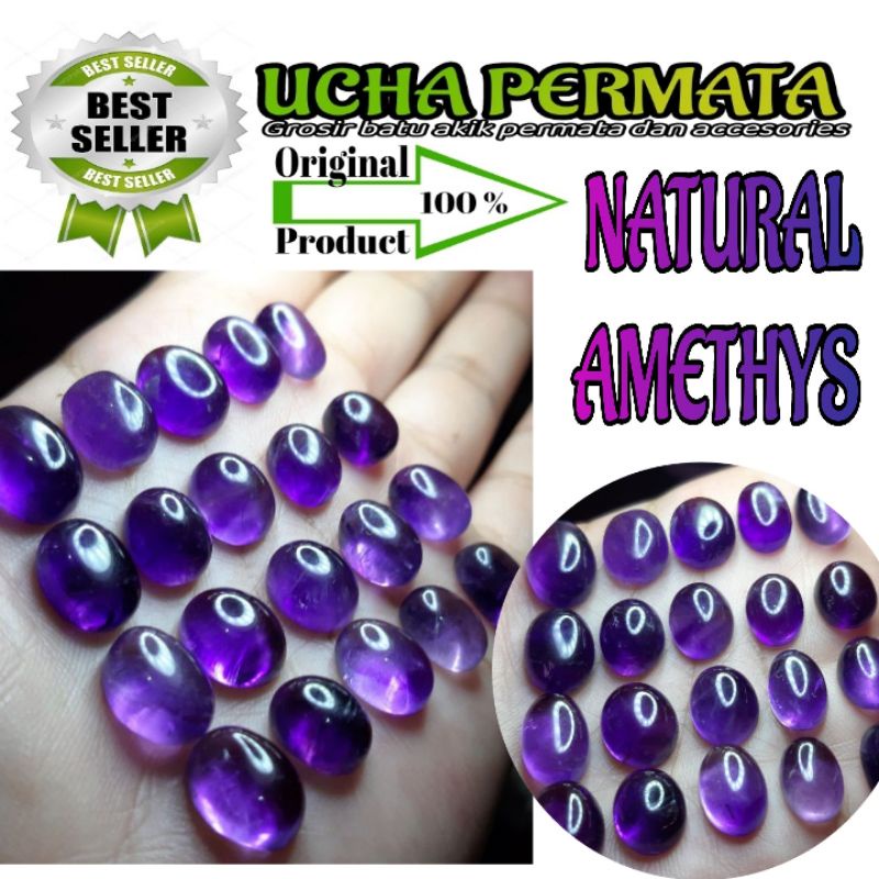 batu akik natural amethys atau kecubung ungu murah