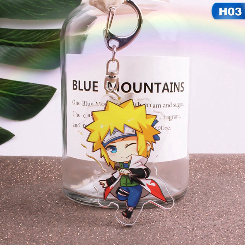 Anime Naruto Double-Sided Keychain Acrylic Double Mezzanine Pendant Kakashi Hyuga Sasuke Naruto Character Acrylic Cartoon Keychain Anime Accessories