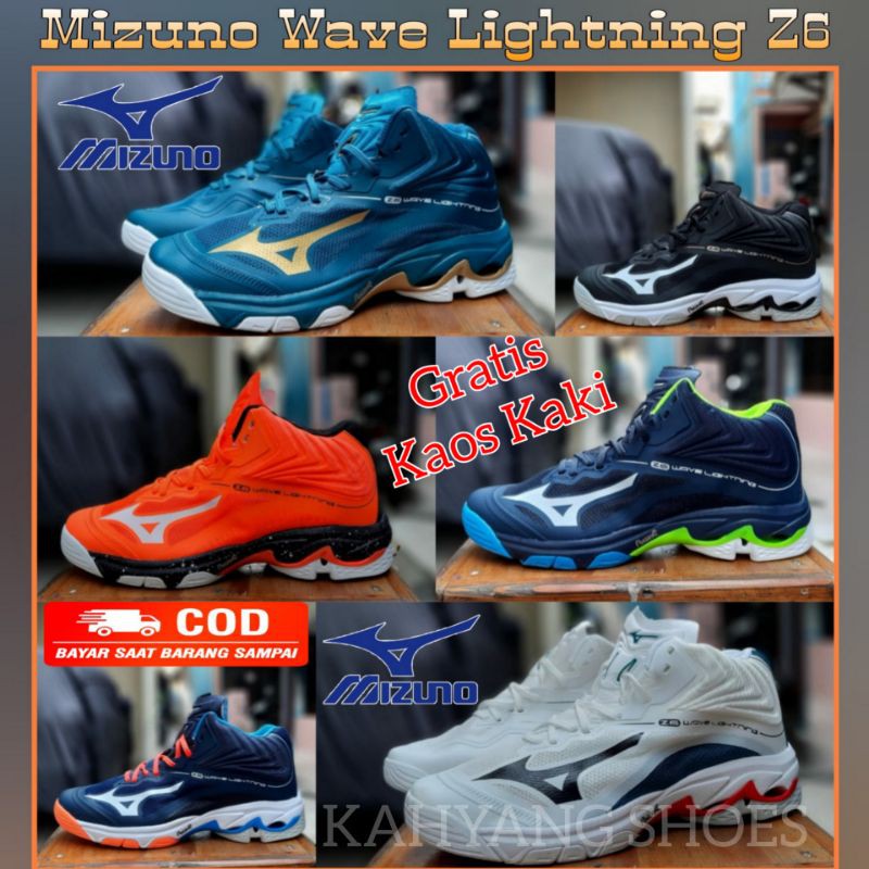 SEPATU VOLI MIZUNO WLZ 6 WAVE LIGHTNING Z6 WLZ6 PREMIUM ORIGINAL TERMURAH BONUS KAOS KAKI MIZUNO