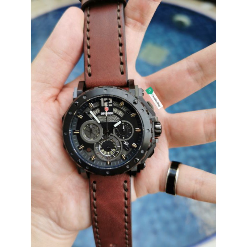 Expedition 6402 Black Hitam leather brown