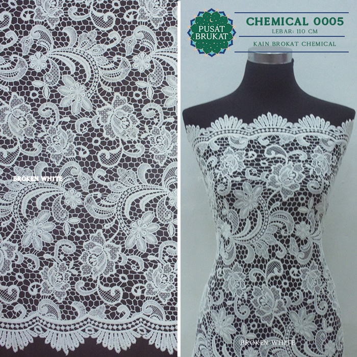 KAIN BRUKAT BRIDAL CHEMICAL - KAIN BROKAT CHEMICAL / OKKY KEBAYA BORDIR [harga per 0.5m]