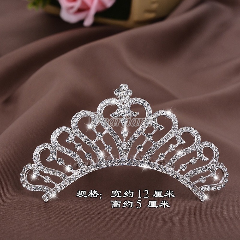 Korean Crown Accessories Rhinestone Crystal Children's Show Crown Hair Comb