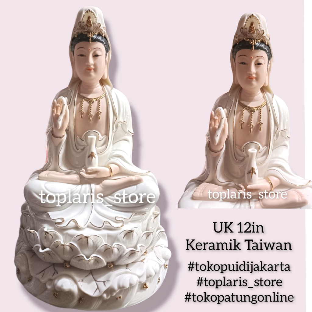 Patung kwan Im Kramik Taiwan 12in 022