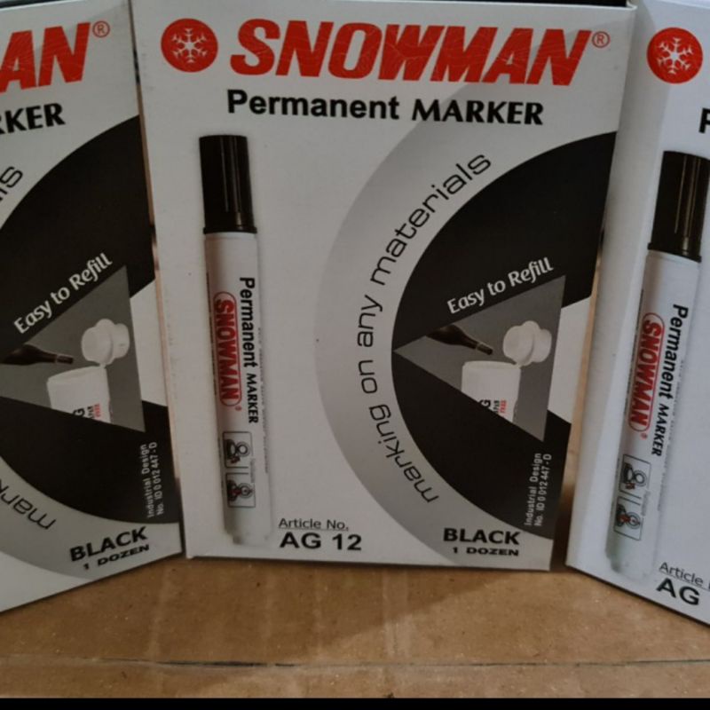 

SPIDOL PERMANEN SNOWMAN AG12 / SPIDOL PAPAN TULIS PERMANENT