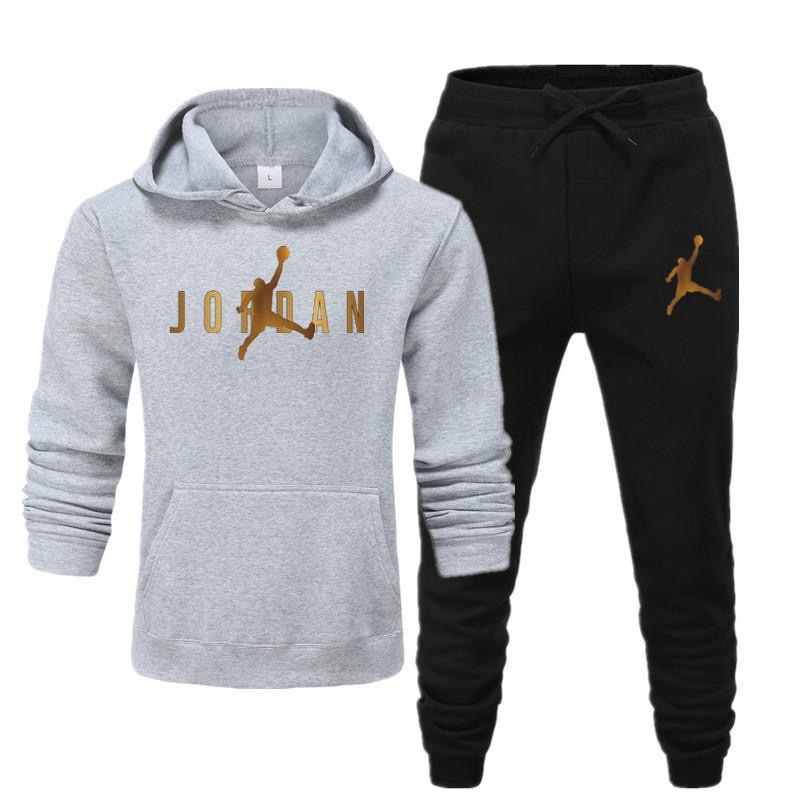 Setelan Celana Jogger &amp; Jumper Hoodie JORDAN BASKET GOLD II Set sweater Hoodie dan Celana Joger Panjang ( Pria &amp; Wanita )