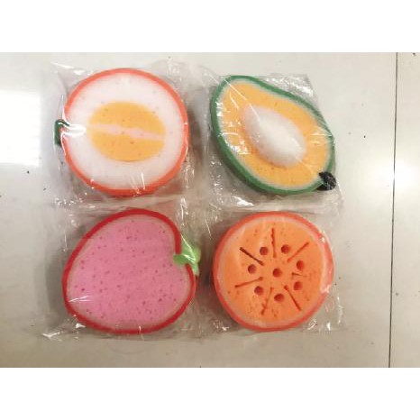 Spon Cuci Piring Tebal Motif Aneka Buah Buahan - Fruit Sponge Spon Unik