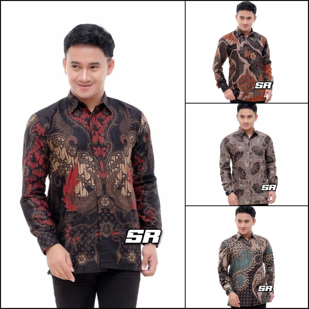 BATIK PRIA LENGAN PANJANG - KEMEJA BATIK PRIA TERBARU SIZE M L XL XXL BISA COD