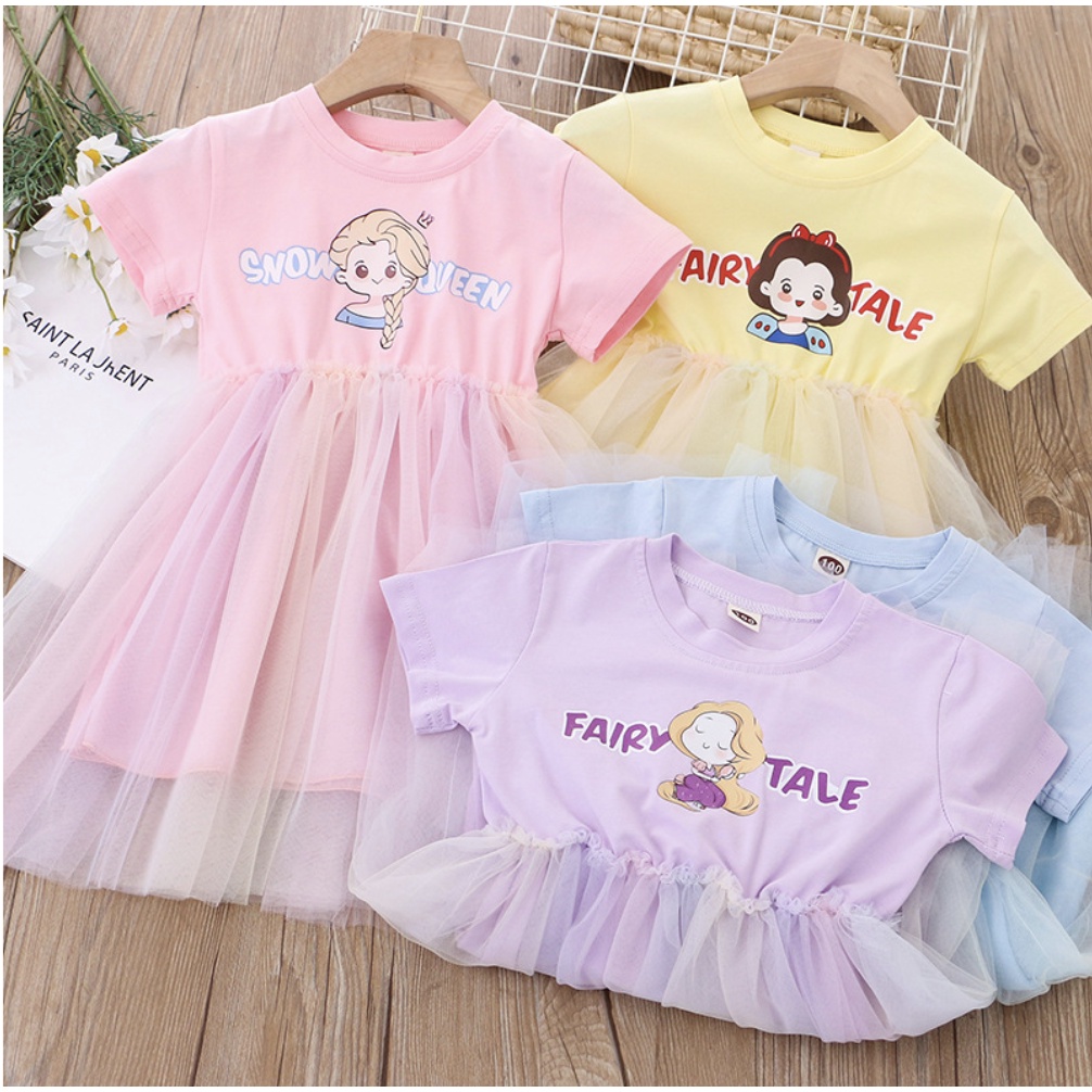 babyfit baju anak perempuan dress tutu dengan lengan pendek import cy-730r