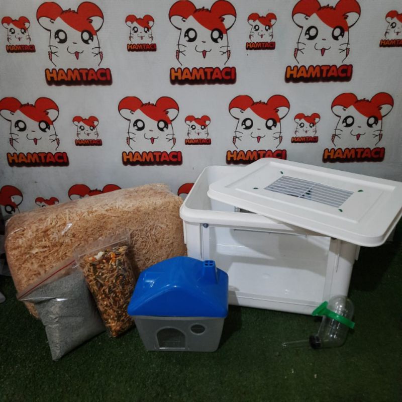 PAKET KANDANG HAMSTER KOTAK AKRILIK LENGKAP BY HAMTACI