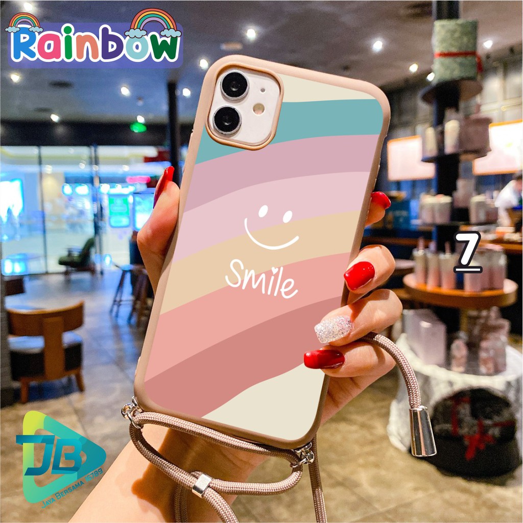 SOFTCASE SLINGCASE TALI LANYARD CANDY RAINBOW OPPO VIVO XIAOMI SAMSUNG REALME IPHONE ALL TYPE JB4764