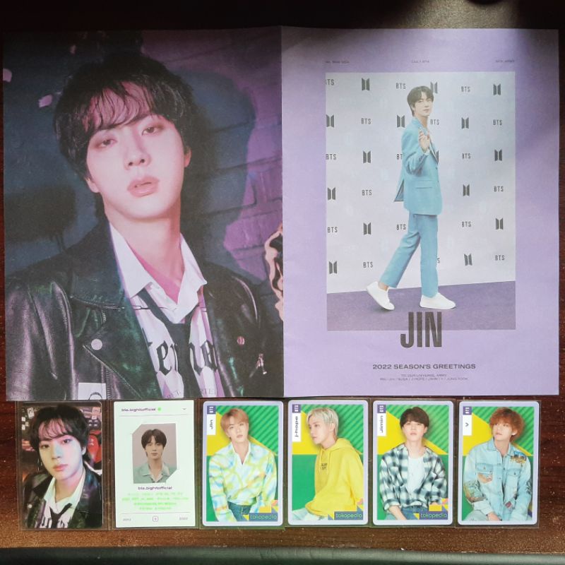 BTS SEASON GREETING SG 2022 PHOTOCARD PC ID CARD HOLDER POSTCARD BTS TABLOID PAPER BTS RM SEOKJIN JI