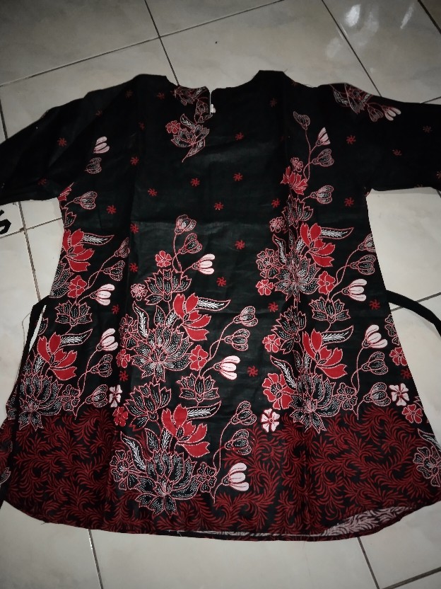 Ori Atasan Blus Batik Wanita Modern Halus Dolby Kombinasi Brokat Polos