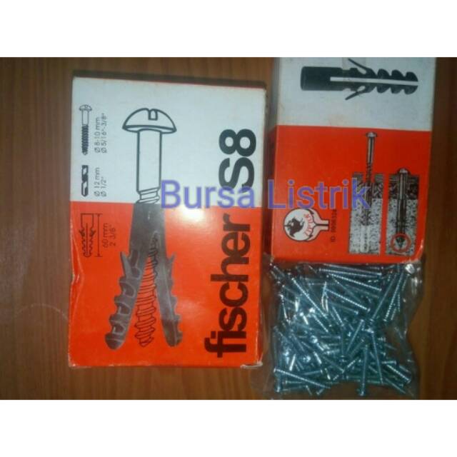 Fischer S8 + skrup ( 1 SET masing" isi 100pcs) | Shopee