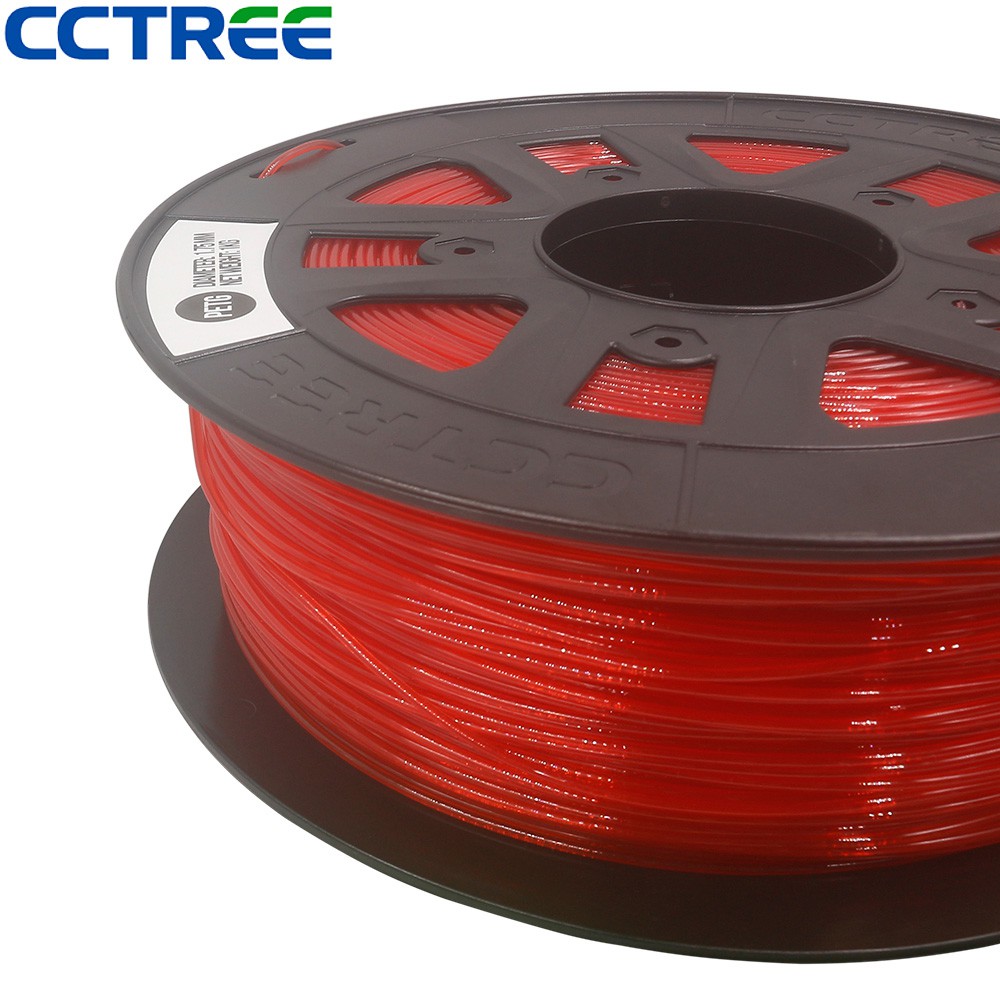 PETG CCTREE 3D PRINTER 1.75mm 1KG Filamen Filament Kualitas TRANSPARAN RED