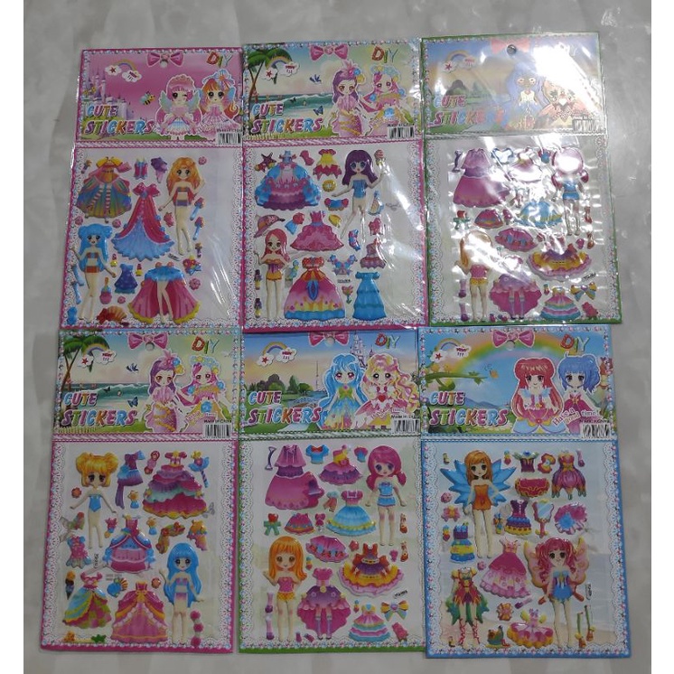

Stiker mainan 3 pcs anak perempuan BP/ stiker anak