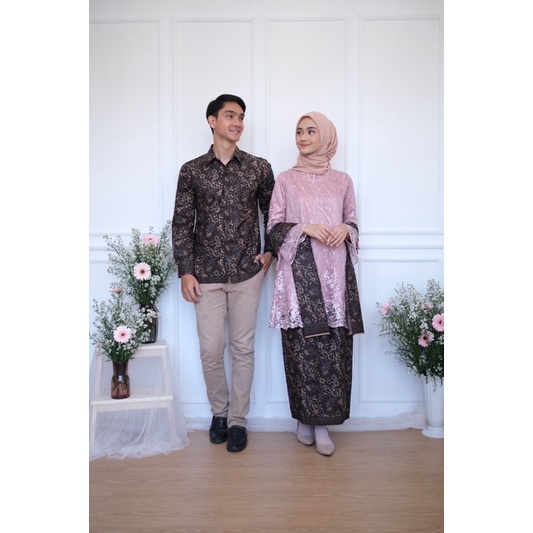 WIDBATIK - Set Batik Couple dan Kebaya Aghnia Dusty