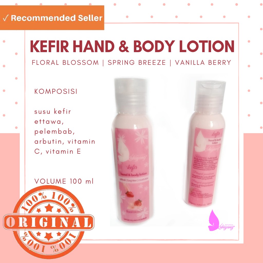 Kahiyang Lotion Kefir Pemutih Pencerah Kulit Alami Organik Aman Ibu Hamil Menyusui Shopee Indonesia