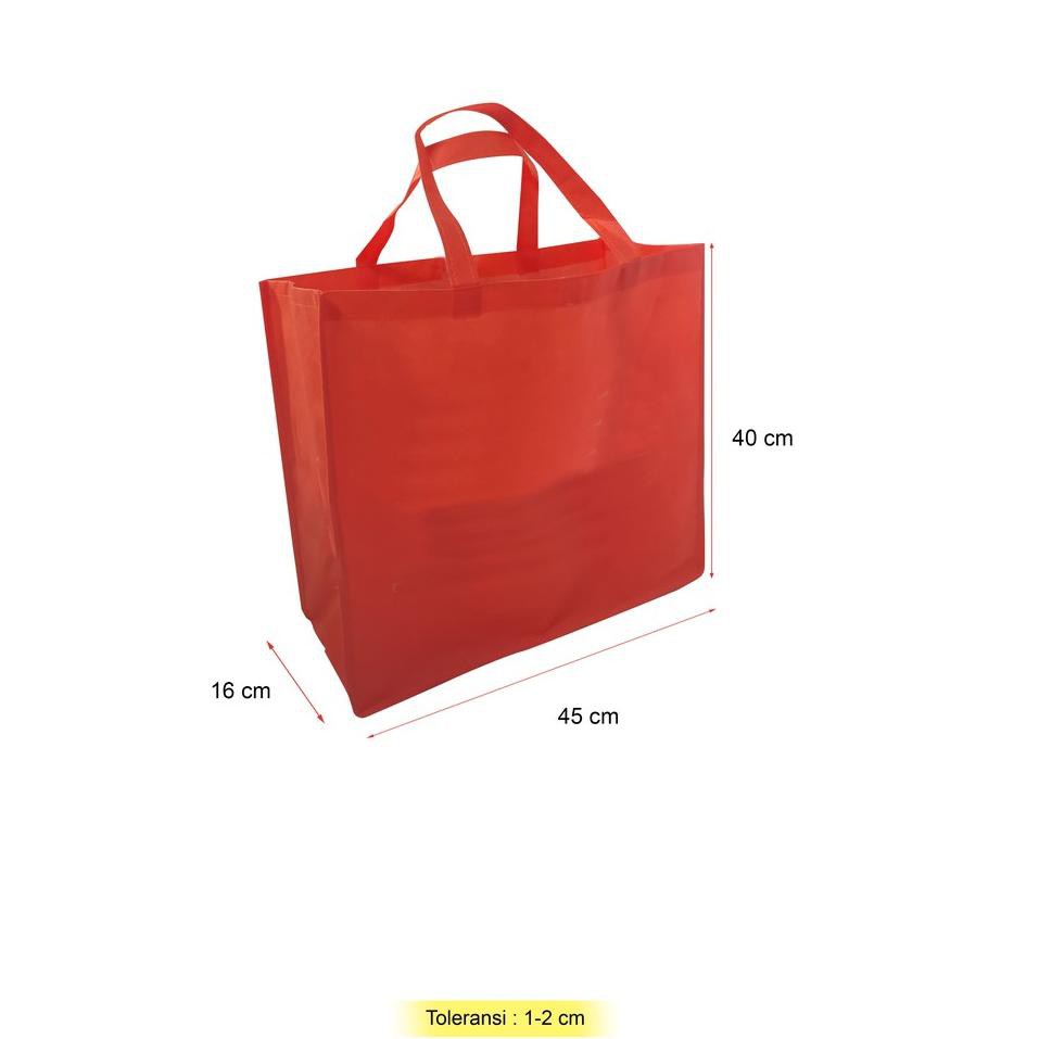 

Bayar Di Tempat ➺ Tas Kain Belanja Size Besar Jumbo 45x40x16 bahan Spunbond Furing Goodie Bag Cu