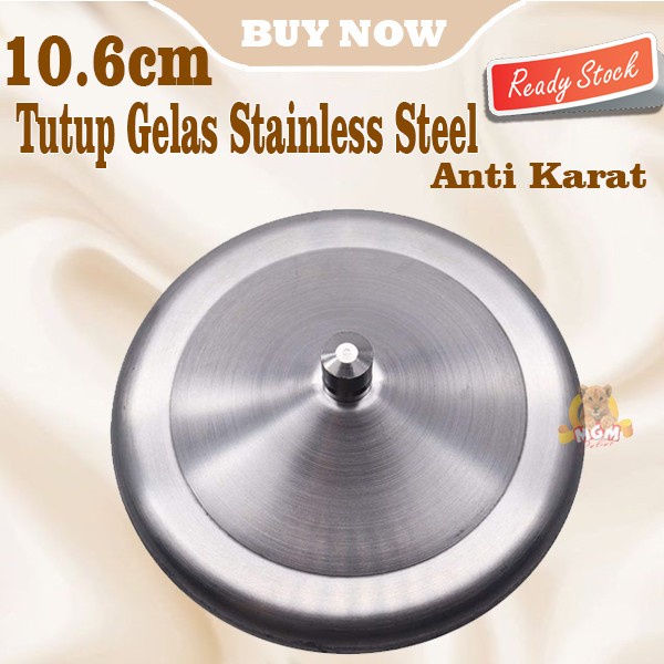 Tutup Gelas Stainless 10.6CM Anti Karat Mug Cover Stainless Steel