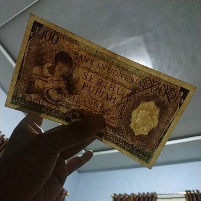 Uang kuno 1000 rupiah pekerja tahun 1958 rp 1000 pekerja 1958 uang kuno rp.1000 pekerja tahun 1958