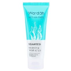 Wardah Nature Daily Seaweed Balancing Facial Scrub 60 ml - Scrub dengan seaweed yang lembut  - COD