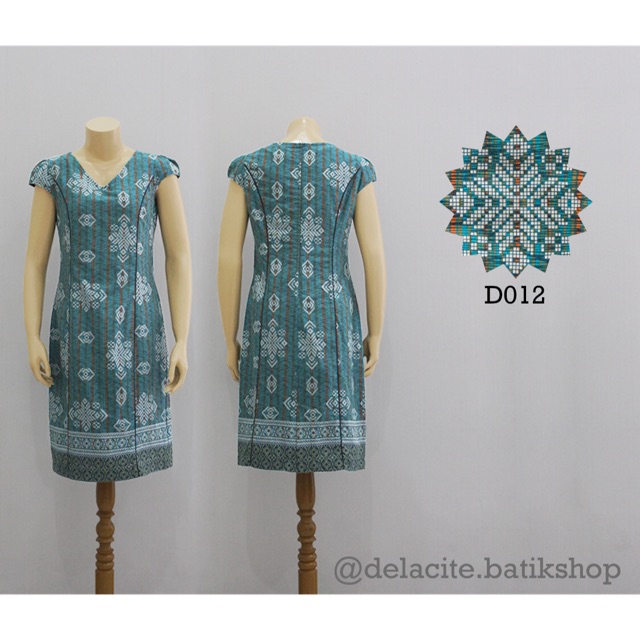 Batik Dress Atasan Wanita (Turquoise Tosca Hijau Biru 3)
