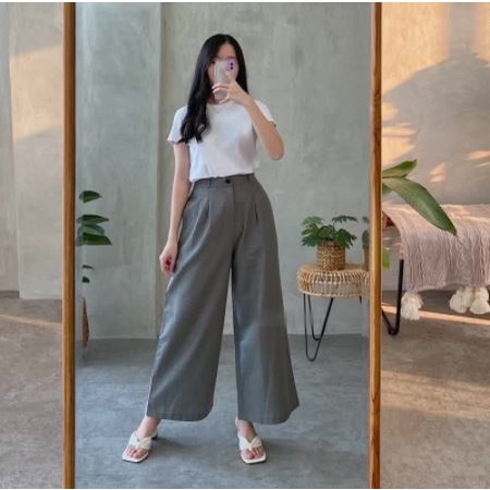 Celana Kulot Linen Highwaist Cullote Pants | Celana Kulot Wanita Celana Kulot Linen Highwaist SEOUL 