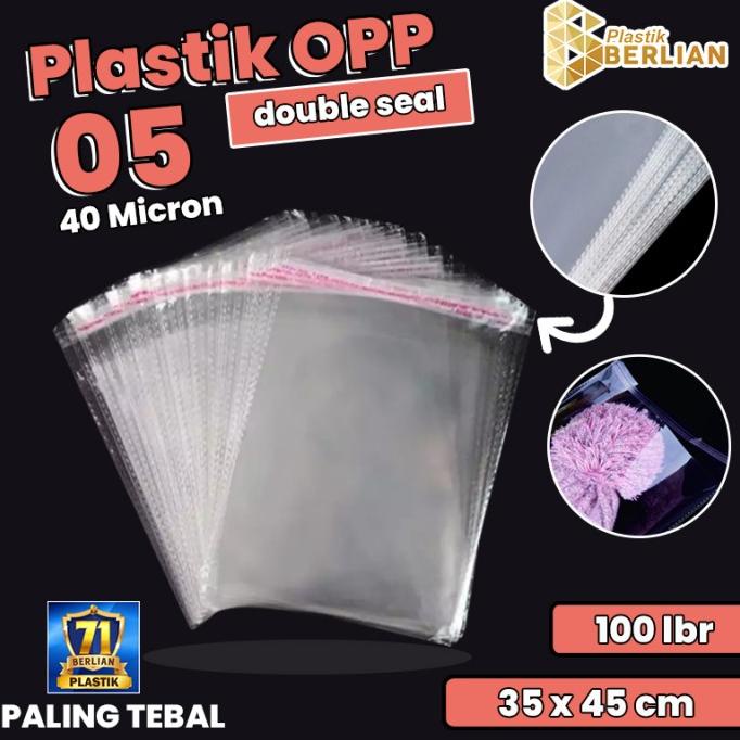 

] 35 x 45 cm Plastik OPP TEBAL Double Seal (100 lbr) (lem/seal)