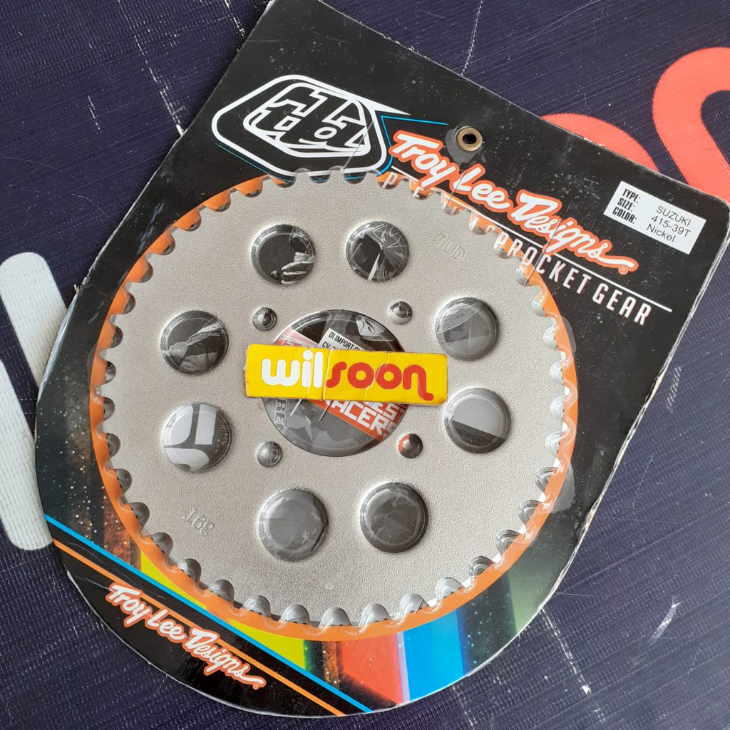 Gir Gear Belakang / Rear Sprocket Suzuki Smash /Satria FU 150/ Rider 150 Troy Lee Designs 415-39T Chrome-2