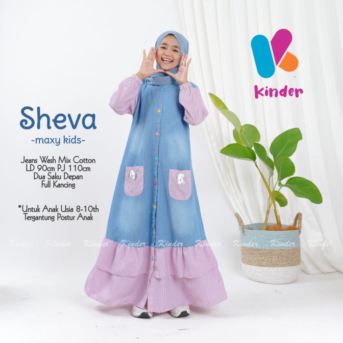 gamis jeans anak perempuan dress levis anak perempuan sheva adiashop