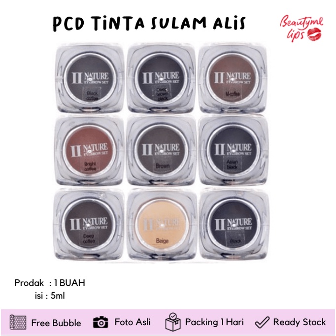 PCD TINTA SULAM ALIS MANUAL MESIN / PCD INK CREAM EYEBROW EMBODIERY tutup silver