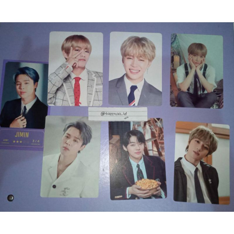 mpc mini pc photocard official bts jimin taehyung mots tour, happy ever after, message card bbc