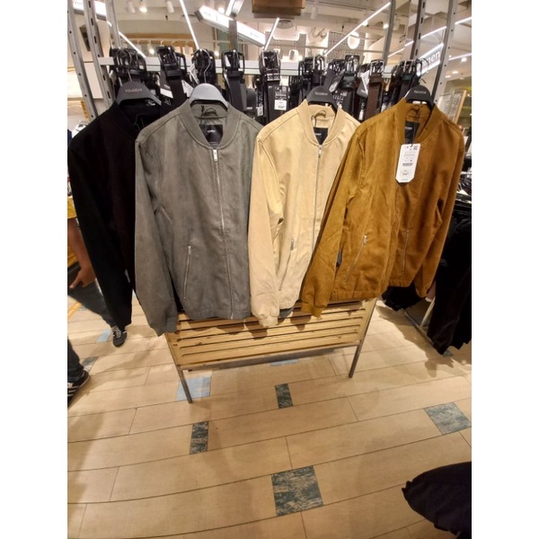 jaket suede pullandbear original new