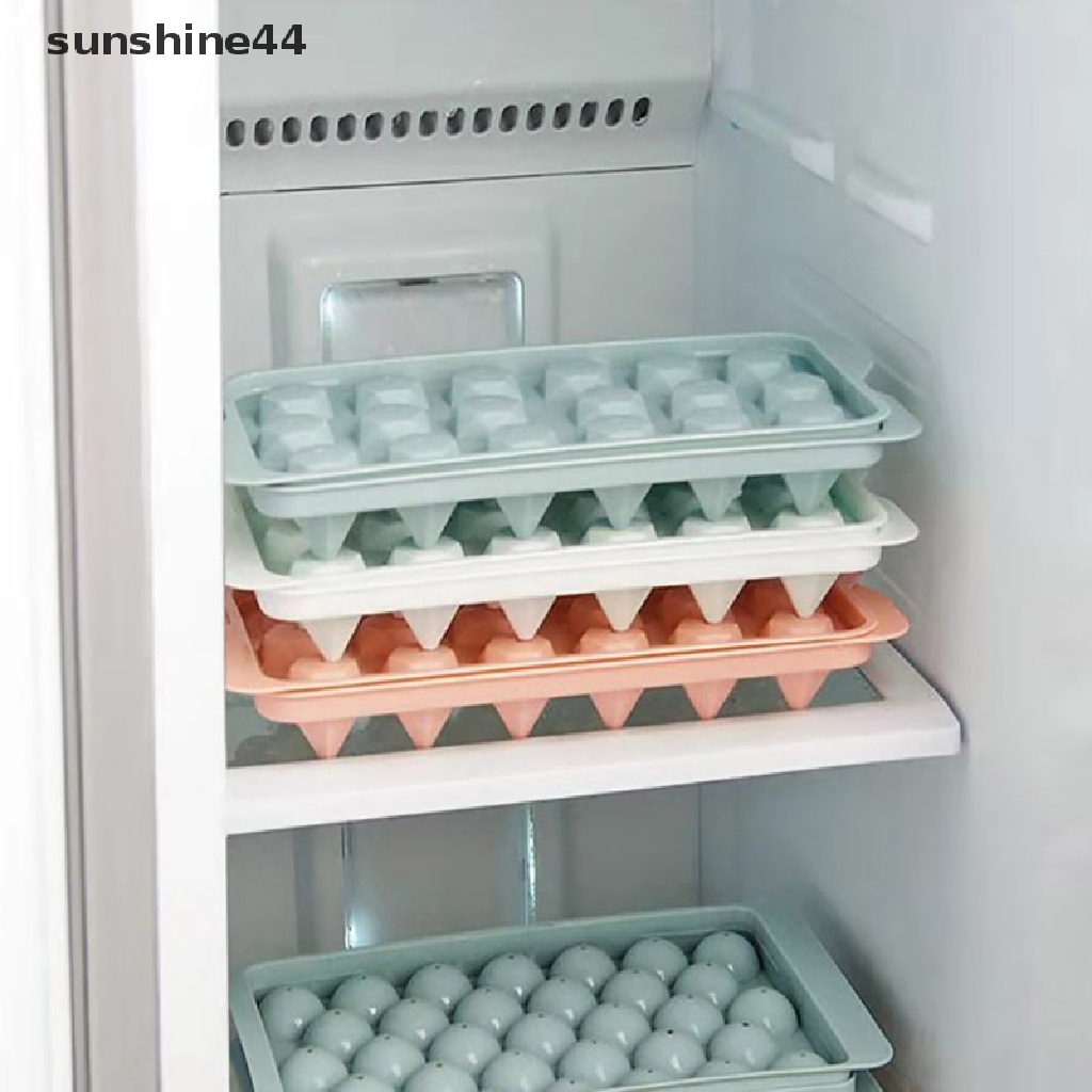 Sunshine Cetakan Es Batu 18 / 33 Grid 3D Bentuk Bulat Bahan Plastik Untuk Rumah / Bar / Pesta / Dapur