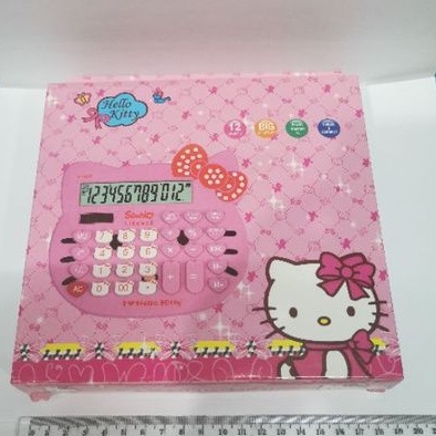kalkulator HELLO KITTY jumbo 12digit KT3399 CALCULATOR HELLOKITTY besar pink White putih