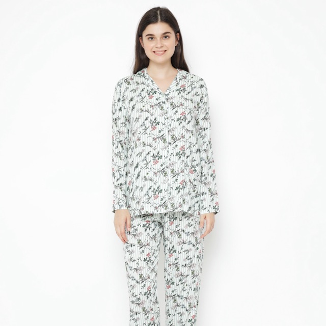 Piyama St.Yves Panjang Bunga Salur