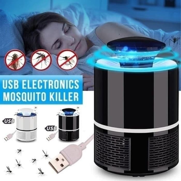 perangkap pengusir Lampu nyamuk USB mosquito killer trap sinar UV baby - Putih